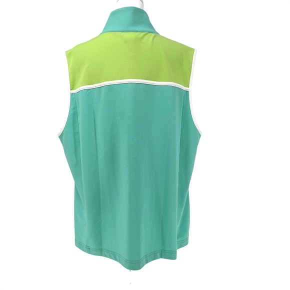 DD Lifestyle Womens Sleeveless Full Zip Vest 2X Teal Lime Activewear Teacher - Picture 5 of 9